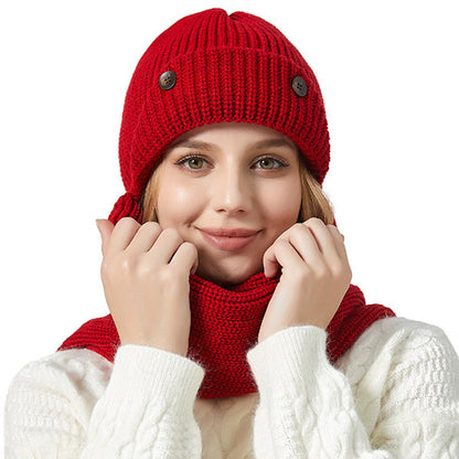 Ohrenschutz Beanie Schal 2 in 1 Set - Rot - Einheitsgröße - image 7