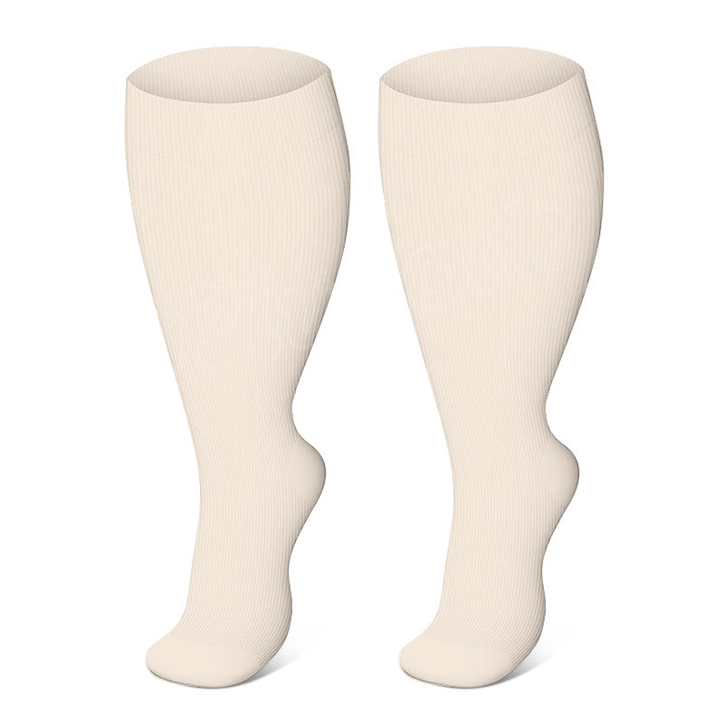 Kompressionsstrümpfe in Übergröße, einfarbig - Beige - 4XL - image 10