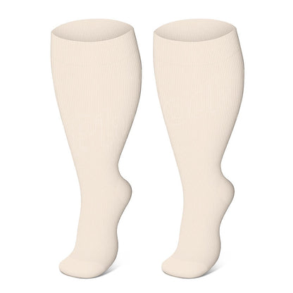 Kompressionsstrümpfe in Übergröße, einfarbig - Beige - 4XL - image 10