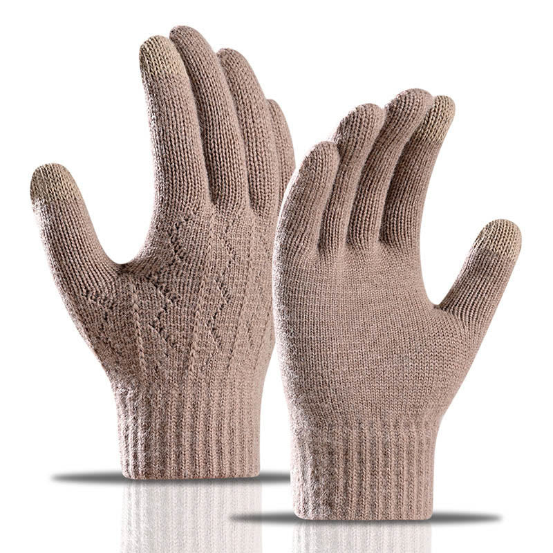 Jacquard-Winterwärmhandschuhe - Khaki - Einheitsgröße - image 4