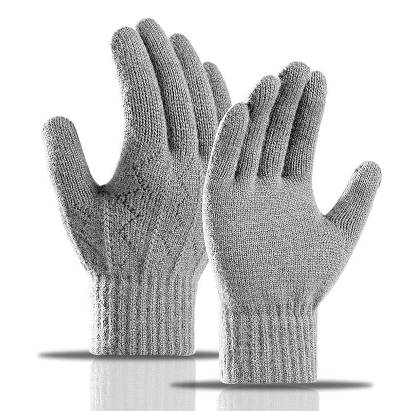 Jacquard-Winterwärmhandschuhe - Hellgrau - Einheitsgröße - image 0