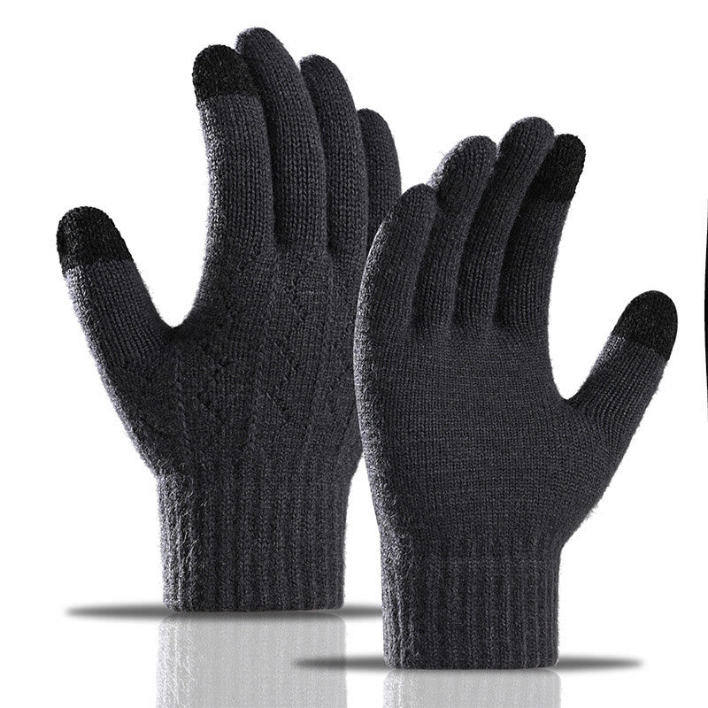 Jacquard-Winterwärmhandschuhe - Dunkelgrau - Einheitsgröße - image 6