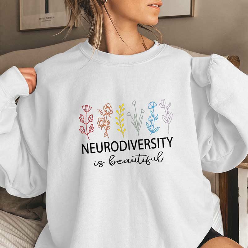 Sweatshirt mit Blumen-Text in Übergröße - Weiß - 3XL - image 4