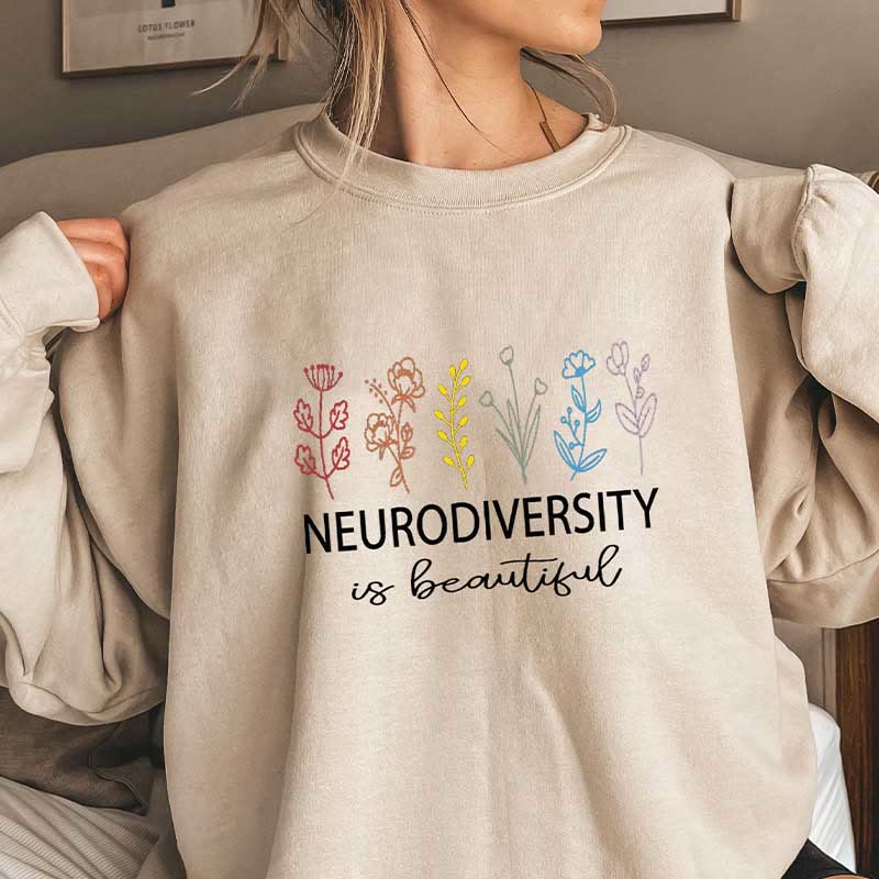 Sweatshirt mit Blumen-Text in Übergröße - Khaki - 3XL - image 0