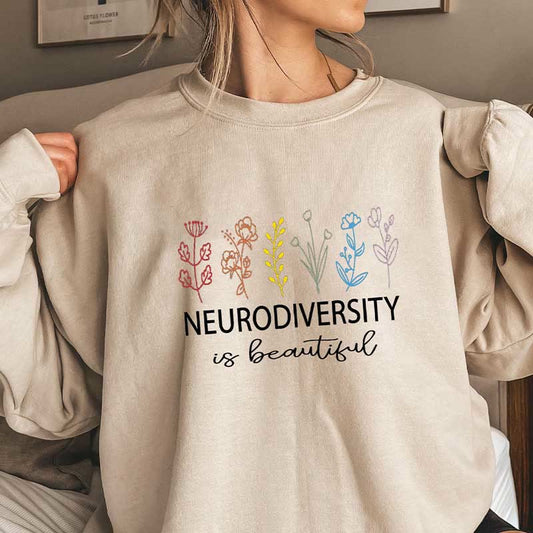 Sweatshirt mit Blumen-Text in Übergröße - Khaki - 3XL - image 1
