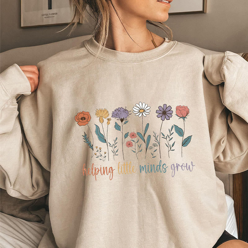Sweatshirt „Grow Flowers“ in Übergröße - Khaki - 3XL - image 0