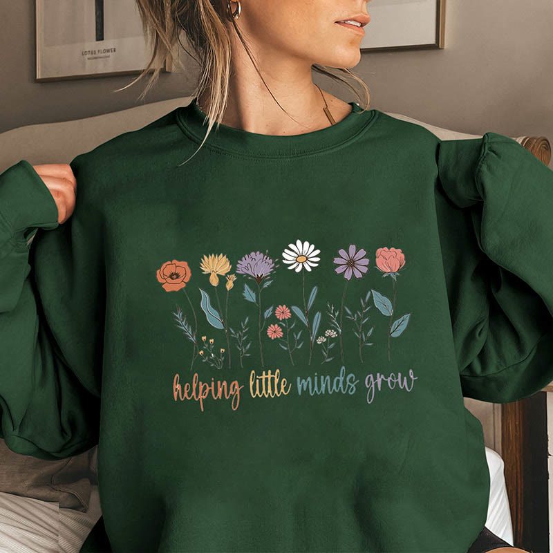 Sweatshirt „Grow Flowers“ in Übergröße - Dunkelgrün - 3XL - image 5