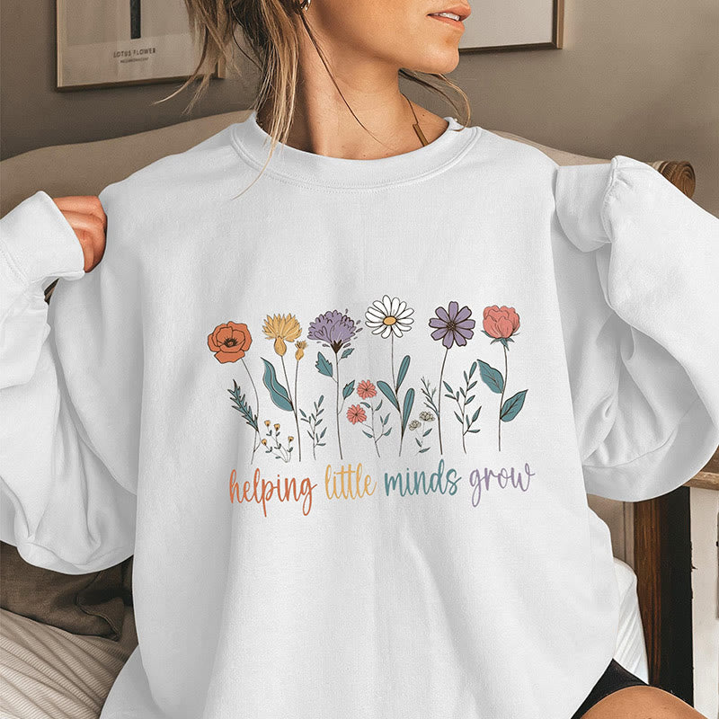 Sweatshirt „Grow Flowers“ in Übergröße - Weiß - 3XL - image 3