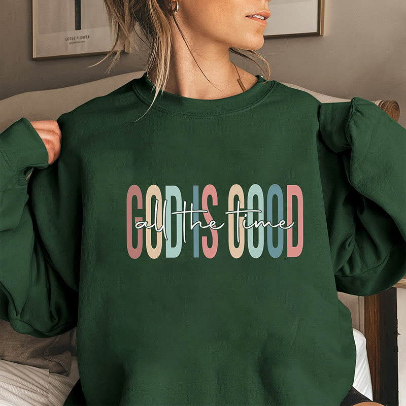 Sweatshirt mit Gott-Motiv in Übergröße - Dunkelgrün - 3XL - image 4