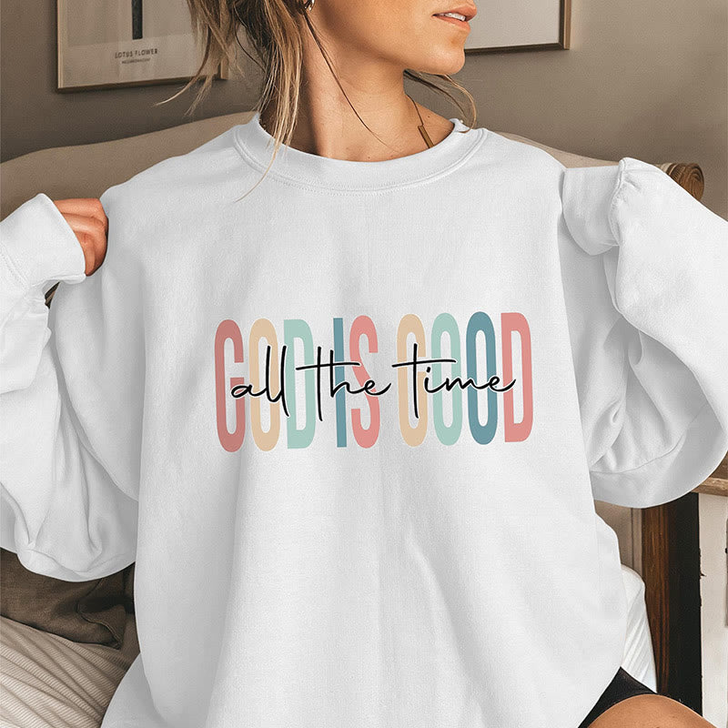 Sweatshirt mit Gott-Motiv in Übergröße - Weiß - 3XL - image 2