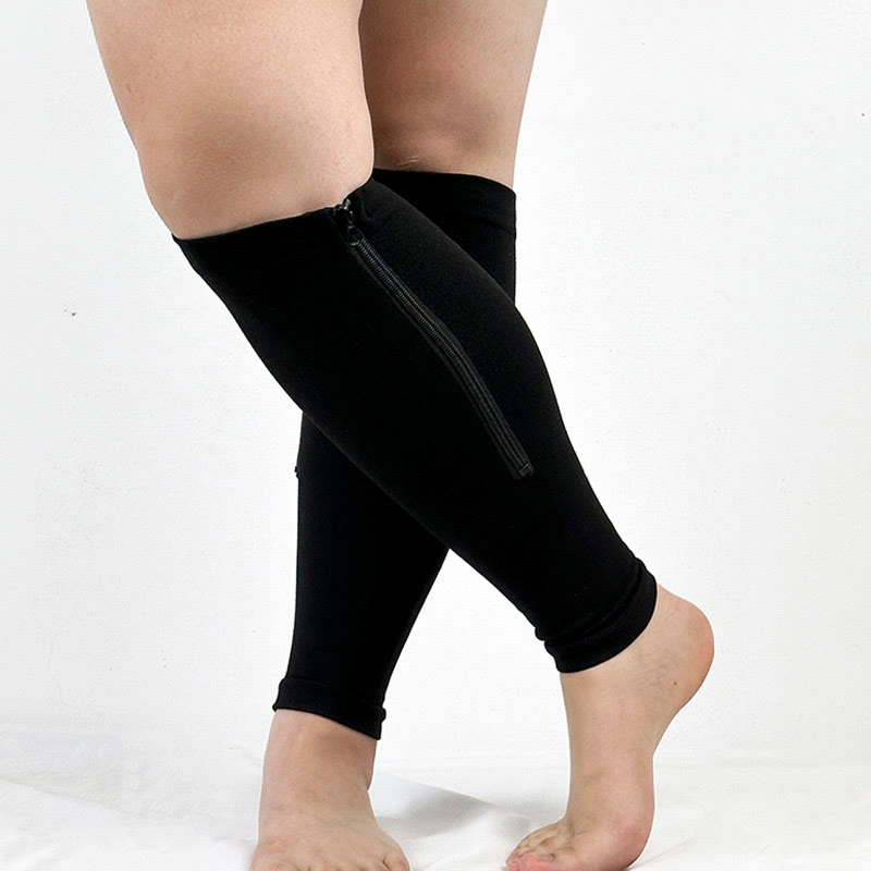 2XL-7XL Kompressionsstrümpfe mit weitem Wadenreißverschluss in Übergröße (2 Paar) - image 1