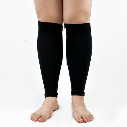 Kompressionsstrümpfe mit Reißverschluss in Übergröße, Weite Wade, Größen 2XL- 7XL (2 Paar) - Schwarz - 7XL - image 0
