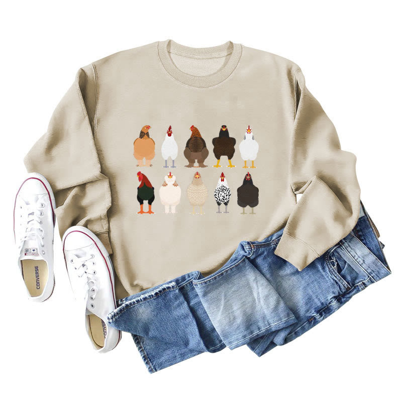 Sweatshirt mit Küken-Print in Übergröße - Aprikose - 2XL - image 2