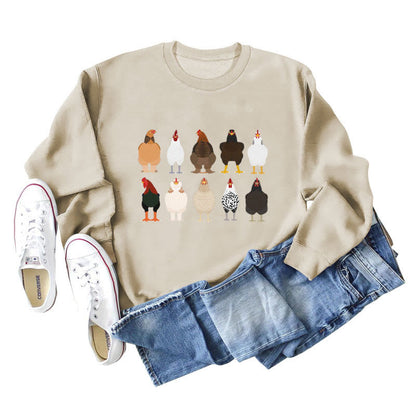 Sweatshirt mit Küken-Print in Übergröße - Aprikose - 2XL - image 2