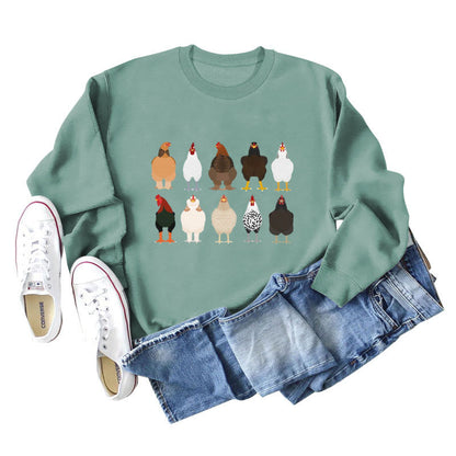 Sweatshirt mit Küken-Print in Übergröße - Hellgrün - 2XL - image 6