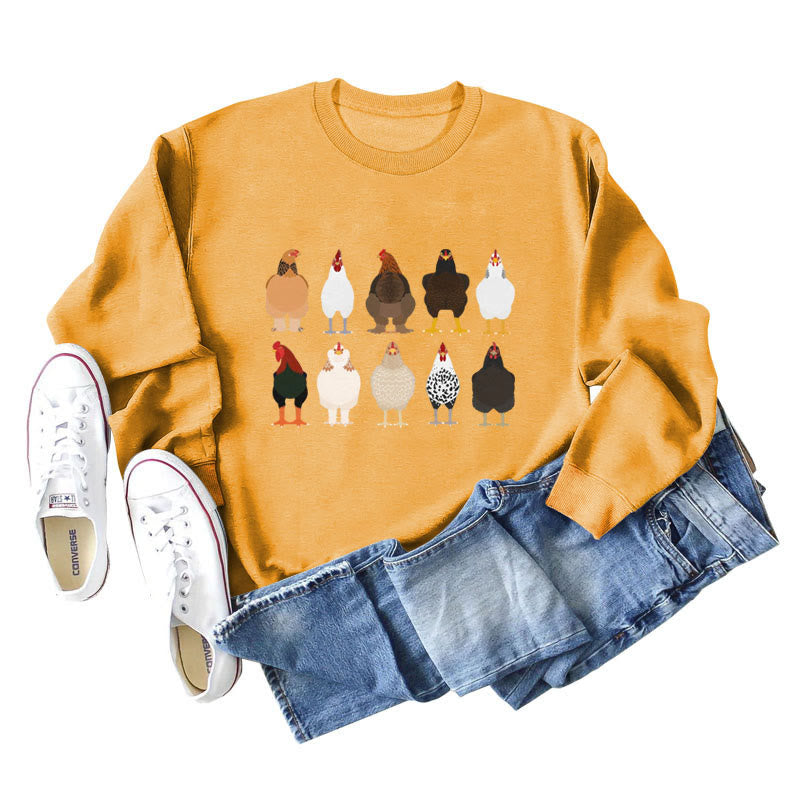 Sweatshirt mit Küken-Print in Übergröße - Gelb - 2XL - image 11