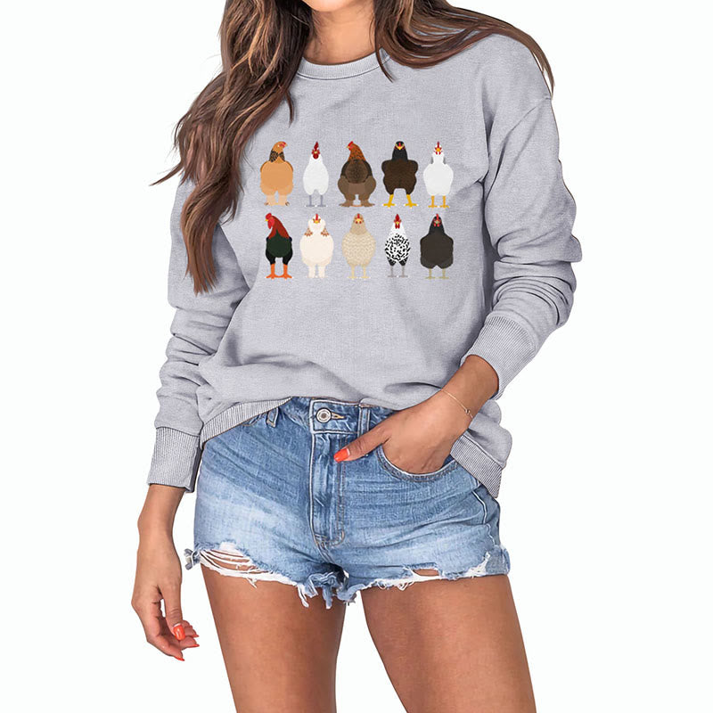 Sweatshirt mit Küken-Print in Übergröße - image 24