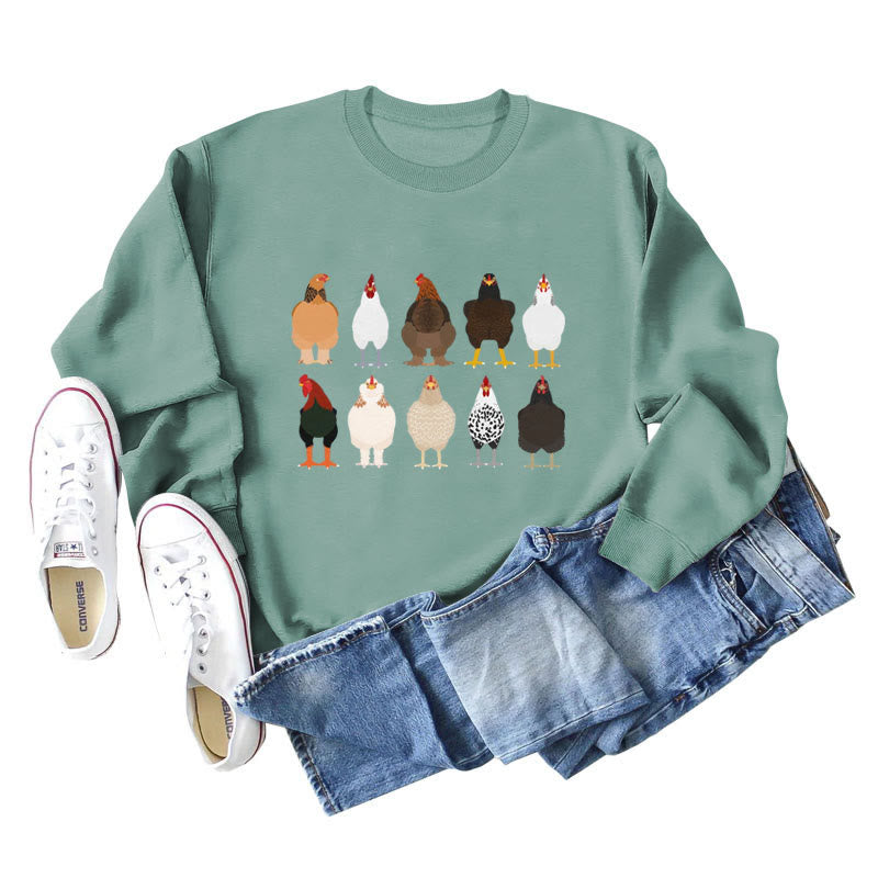 Sweatshirt mit Küken-Print in Übergröße - Hellgrün - 2XL - image 5