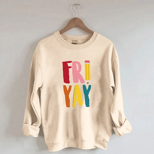 Plus Size Friday Sweatshirt mit Bleistift-Print - image 0
