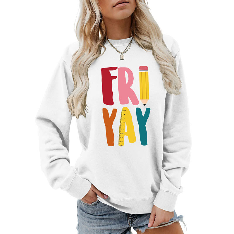 Plus Size Friday Sweatshirt mit Bleistift-Print - image 16