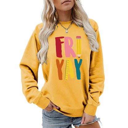 Plus Size Friday Sweatshirt mit Bleistift-Print