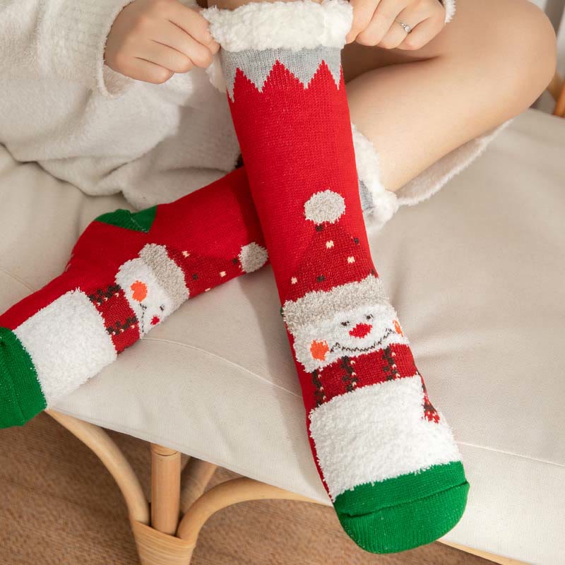 Weihnachtssocken der Schneemann-Serie in Übergröße (2 Paar) - Rot - EU36-42 (US3-8,5) - image 4