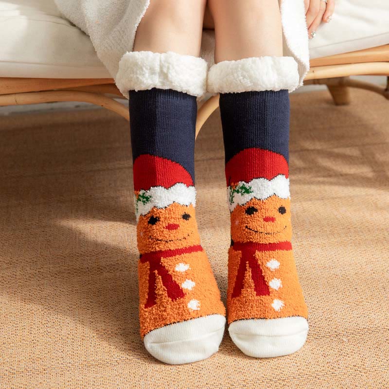 Übergrößen-Hausschuhsocken der Lebkuchenmann-Serie (2 Paar) - Marineblau - EU36-42 (US3-8,5) - image 4