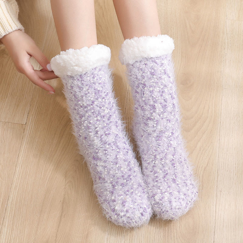 Warme, dicke Haussocken in Übergröße - Lila - EU36-42 (US3-8,5) - image 12