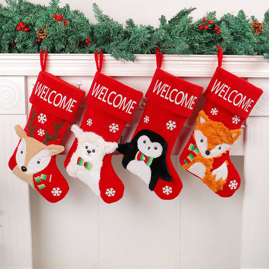 Übergrößen-Socken mit Fuchs, Schaf, Hirsch und Pinguin (4 Paar) - image 1