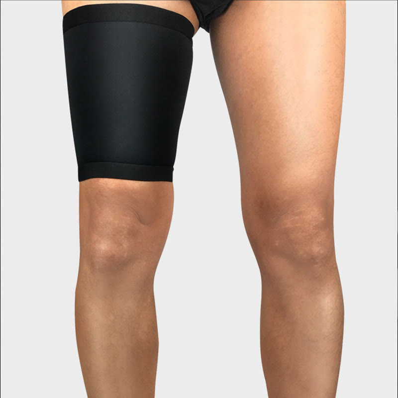 Einfarbige Sport-Kompressionsmanschette für den Oberschenkel - Schwarz - XL - image 5