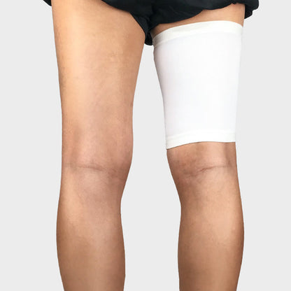 Einfarbige Sport-Kompressionsmanschette für den Oberschenkel - Weiß - XL - image 7