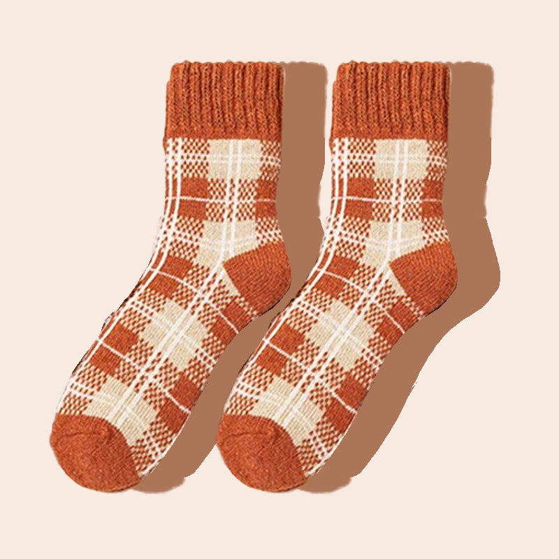 Viertelsocken mit Farbblock-Karomuster (5 Paar) - Orange - EU36-41 (US3-7,5) - image 2