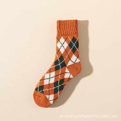 Übergrößen-Rhombus-Viertel-Socken (7 Paar) - Orange - EU36-45 (US3-11) - image 9