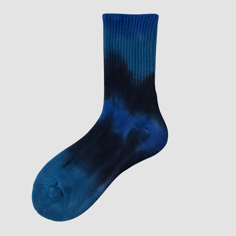 Dicke Viertelsocken mit Batikmuster in Übergröße (5 Paar)