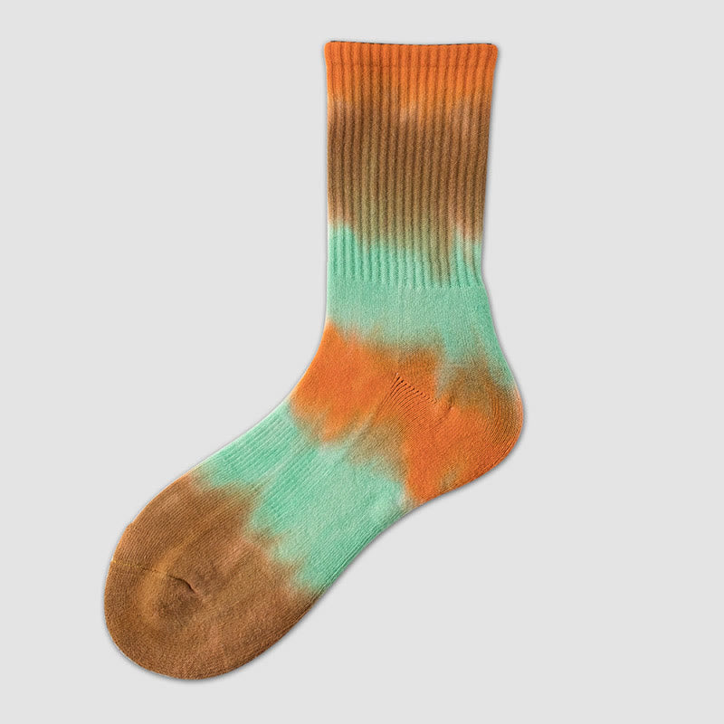Dicke Viertelsocken mit Batikmuster in Übergröße (5 Paar)