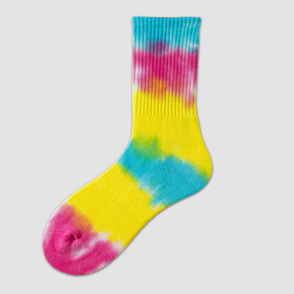 Dicke Viertelsocken mit Batikmuster in Übergröße (5 Paar)
