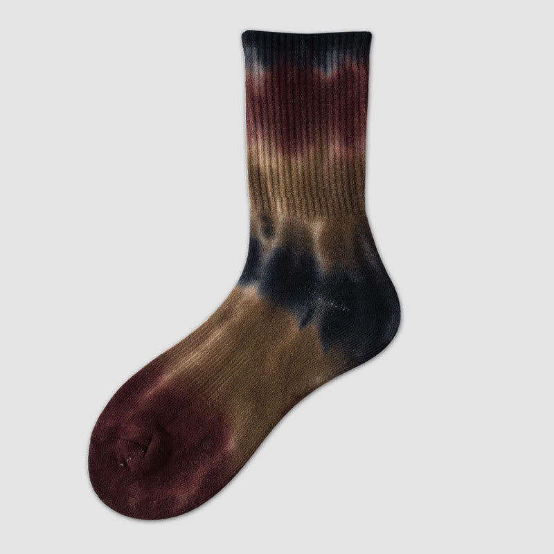 Dicke Viertelsocken mit Batikmuster in Übergröße (5 Paar)