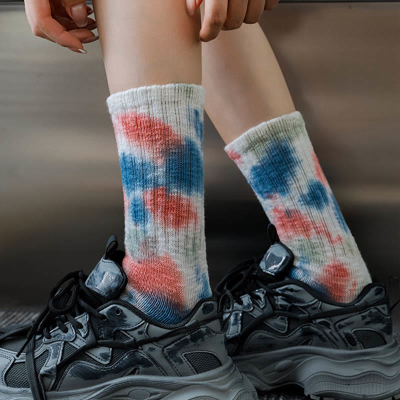 Viertelsocken mit Batikmuster für die Arbeitskleidung in Übergröße (3 Paar)