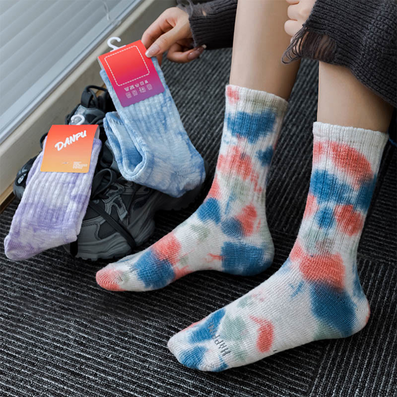 Viertelsocken mit Batikmuster für die Arbeitskleidung in Übergröße (3 Paar)