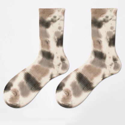 Viertelsocken mit Batikmuster und Punkten in Übergröße (4 Paar)