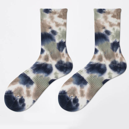 Viertelsocken mit Batikmuster und Punkten in Übergröße (4 Paar)