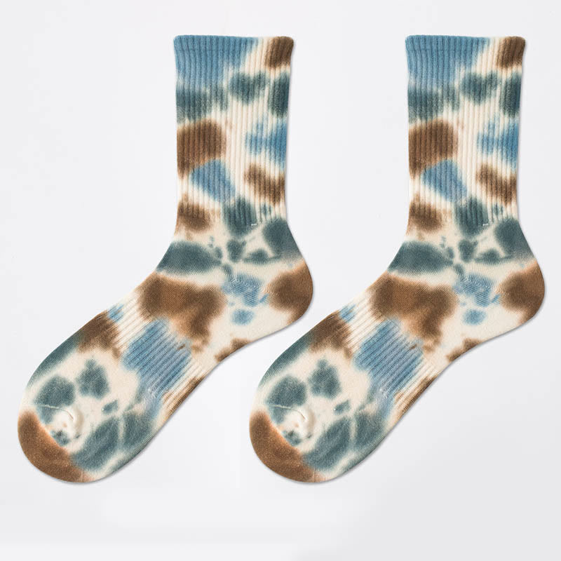 Viertelsocken mit Batikmuster und Punkten in Übergröße (4 Paar)