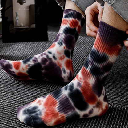Viertelsocken mit Batikmuster und Punkten in Übergröße (4 Paar)