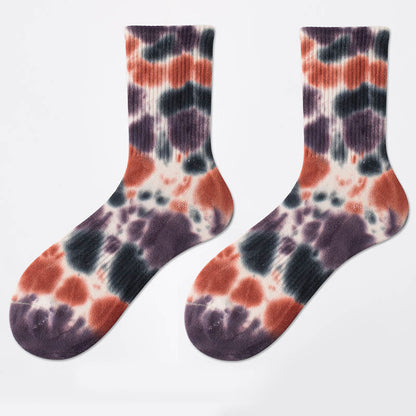 Viertelsocken mit Batikmuster und Punkten in Übergröße (4 Paar)