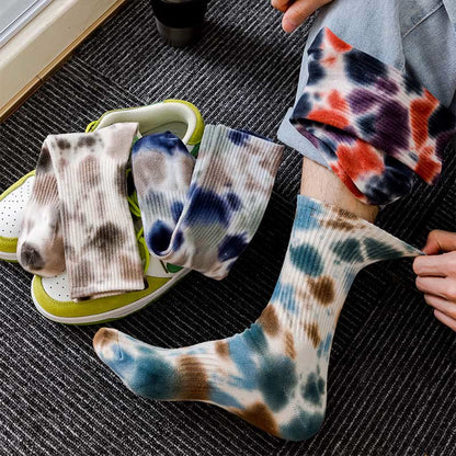 Viertelsocken mit Batikmuster und Punkten in Übergröße (4 Paar)