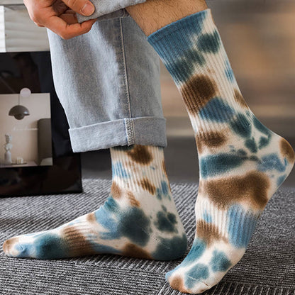 Viertelsocken mit Batikmuster und Punkten in Übergröße (4 Paar)