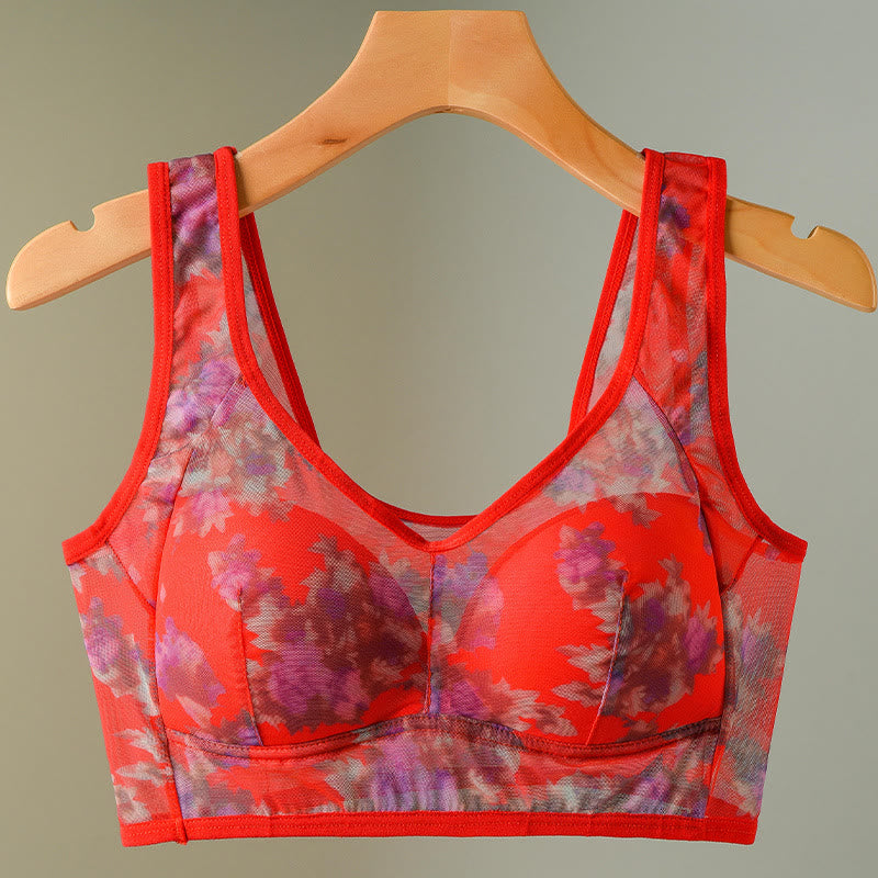 Bügellose BHs mit Netzstoff und Aufdruck in Übergröße (2er-Pack) - Rot - 6XL - image 16