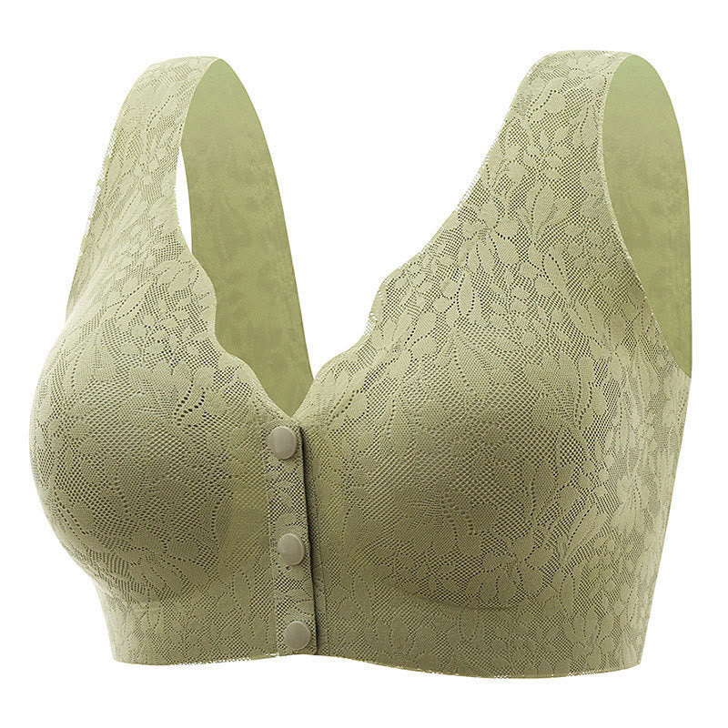 Bequeme, kabellose BHs mit Knopfleiste vorne (2er-Pack) - Grün - 3XL - image 9