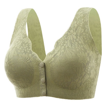 Bequeme, kabellose BHs mit Knopfleiste vorne (2er-Pack) - Grün - 3XL - image 9