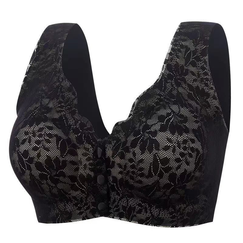 Bequeme, kabellose BHs mit Knopfleiste vorne (2er-Pack) - Schwarz - 3XL - image 6